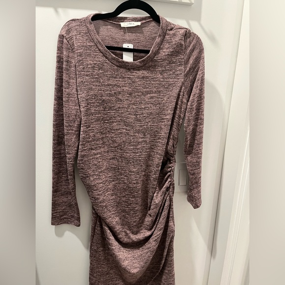 Purple/Mauve Maternity Long Sleeve Dress (L) - Picture 6 of 8